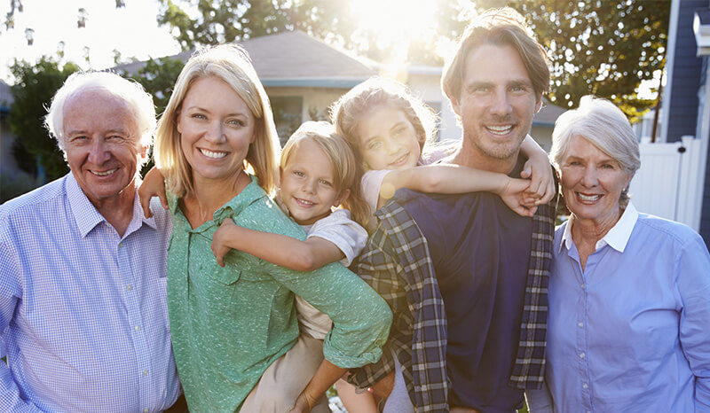 Inter-generational family group shot, Estate planning